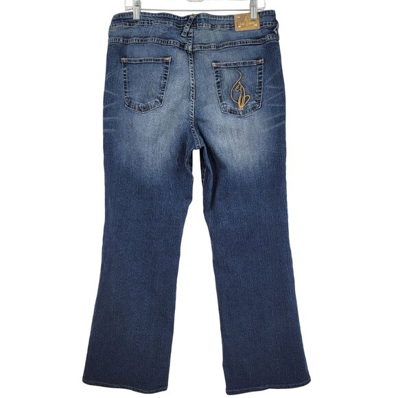 Baby Phat Womens Bootcut Jeans With Embroidered Back Pocket Size 13 - Picture 2 of 10